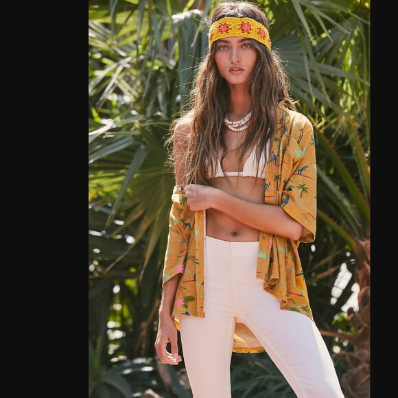 Free People // Banner Day Surfer Hawaiian Tee - Picture 5 of 8